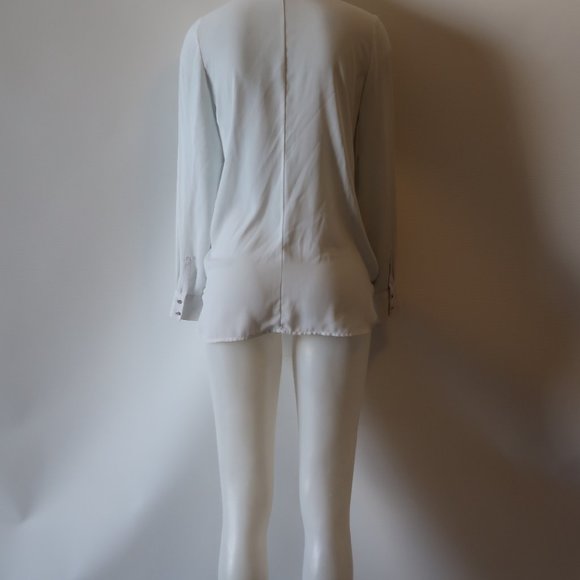 NEIMAN MARCUS LIGHT GREEN LONG SLEEVE BLOUSE SZ S - Picture 8 of 9